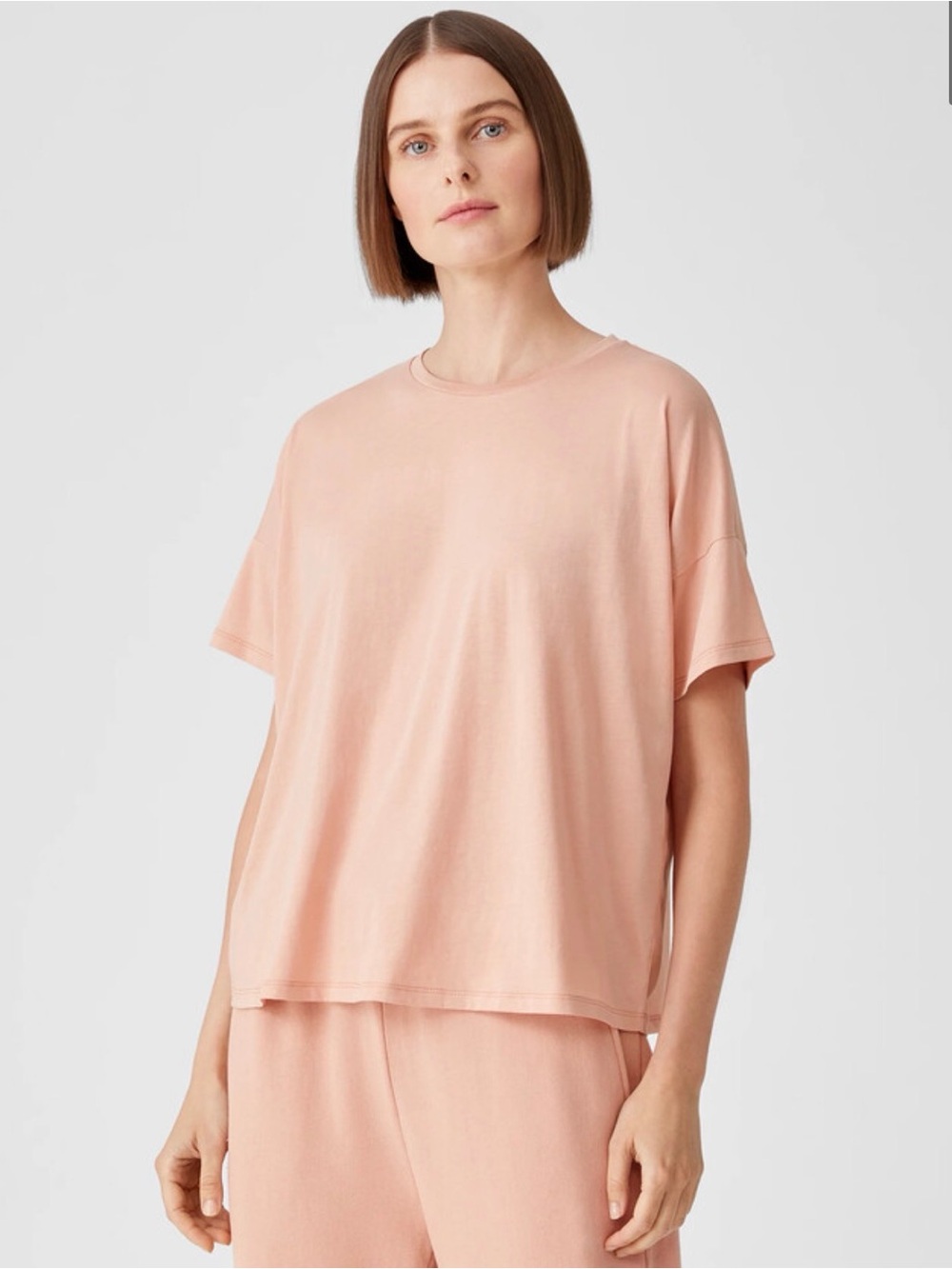 Eileen Fisher Organic Cotton Easy Jersey Crew Neck Tee